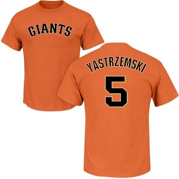Men's San Francisco Giants Mike Yastrzemski ＃5 Roster Name & Number T-Shirt - Orange