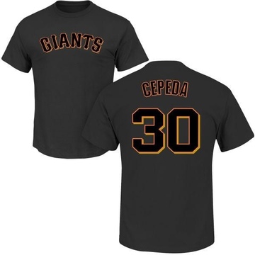 Men's San Francisco Giants Orlando Cepeda ＃30 Roster Name & Number T-Shirt - Black