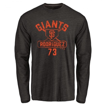 Men's San Francisco Giants Randy Rodriguez ＃73 Base Runner Long Sleeve T-Shirt - Black