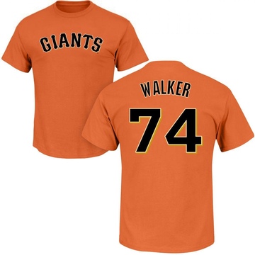 Men's San Francisco Giants Ryan Walker ＃74 Roster Name & Number T-Shirt - Orange