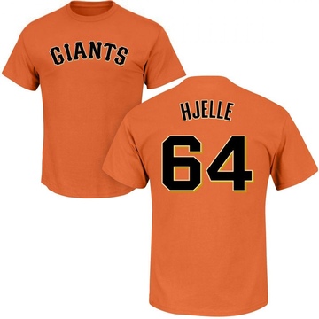 Men's San Francisco Giants Sean Hjelle ＃64 Roster Name & Number T-Shirt - Orange