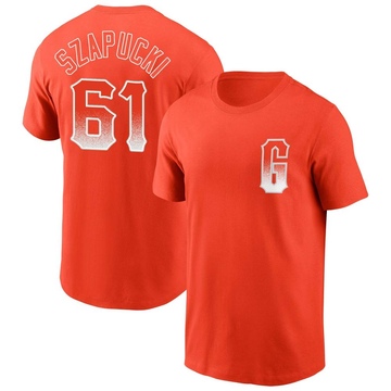 Men's San Francisco Giants Thomas Szapucki ＃61 City Connect Name & Number T-Shirt - Orange