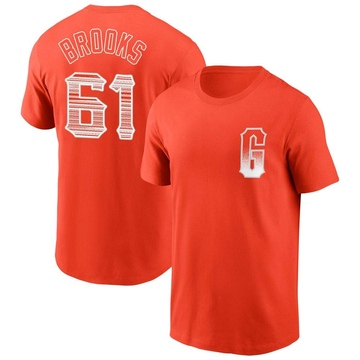 Men's San Francisco Giants Trenton Brooks ＃61 City Connect Name & Number T-Shirt - Orange