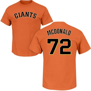 Men's San Francisco Giants Trevor Mcdonald ＃72 Roster Name & Number T-Shirt - Orange