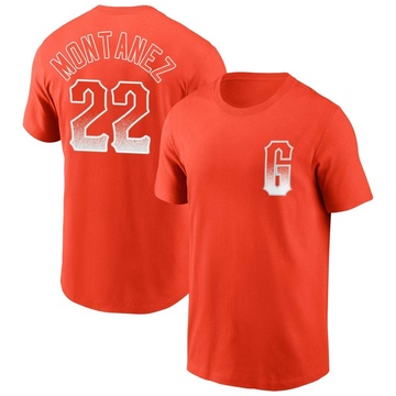 Men's San Francisco Giants Willie Montanez ＃22 City Connect Name & Number T-Shirt - Orange