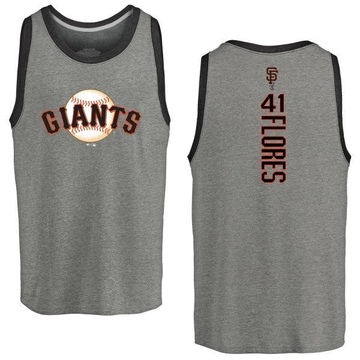 Men's San Francisco Giants Wilmer Flores ＃41 Backer Tank Heathered - Gray