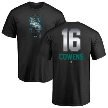 Men's Seattle Mariners Al Cowens ＃16 Midnight Mascot T-Shirt - Black