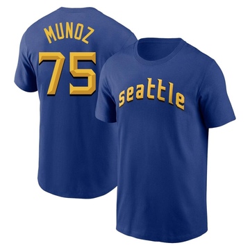 Men's Seattle Mariners Andres Munoz ＃75 2023 City Connect Name & Number T-Shirt - Royal