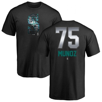 Men's Seattle Mariners Andres Munoz ＃75 Midnight Mascot T-Shirt - Black