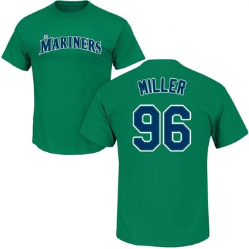 Men's Seattle Mariners Andrew Miller ＃96 Roster Name & Number T-Shirt - Green