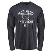 Men's Seattle Mariners Austin Kitchen ＃91 Base Runner Long Sleeve T-Shirt - Navy