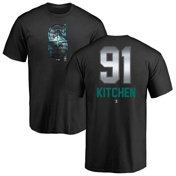 Men's Seattle Mariners Austin Kitchen ＃91 Midnight Mascot T-Shirt - Black