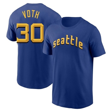 Men's Seattle Mariners Austin Voth ＃30 2023 City Connect Name & Number T-Shirt - Royal