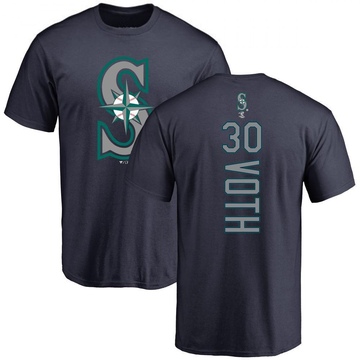 Men's Seattle Mariners Austin Voth ＃30 Backer T-Shirt - Navy