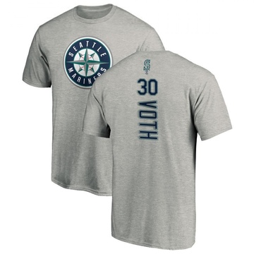 Men's Seattle Mariners Austin Voth ＃30 Backer T-Shirt Ash