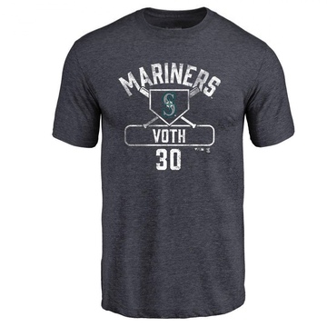 Men's Seattle Mariners Austin Voth ＃30 Base Runner T-Shirt - Navy