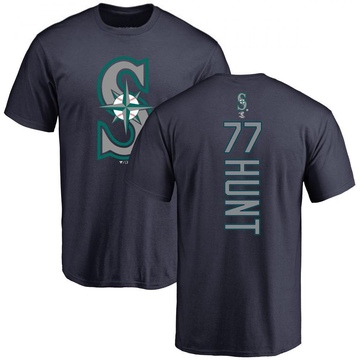 Men's Seattle Mariners Blake Hunt ＃77 Backer T-Shirt - Navy