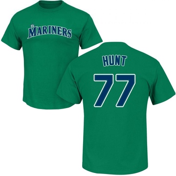 Men's Seattle Mariners Blake Hunt ＃77 Roster Name & Number T-Shirt - Green