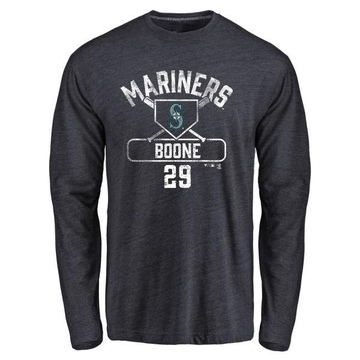 Men's Seattle Mariners Bret Boone ＃29 Base Runner Long Sleeve T-Shirt - Navy