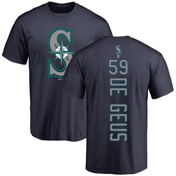 Men's Seattle Mariners Brett de Geus ＃59 Backer T-Shirt - Navy