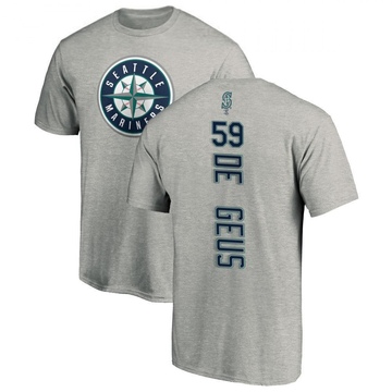 Men's Seattle Mariners Brett de Geus ＃59 Backer T-Shirt Ash