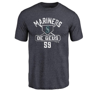 Men's Seattle Mariners Brett de Geus ＃59 Base Runner T-Shirt - Navy