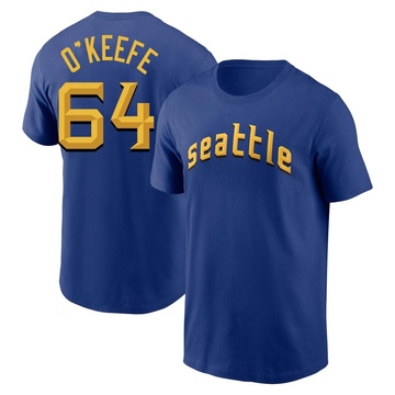 Men's Seattle Mariners Brian O'Keefe ＃64 2023 City Connect Name & Number T-Shirt - Royal