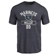 Men's Seattle Mariners Bryce Miller ＃50 Base Runner T-Shirt - Navy