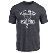 Men's Seattle Mariners Cade Marlowe ＃2 Base Runner T-Shirt - Navy