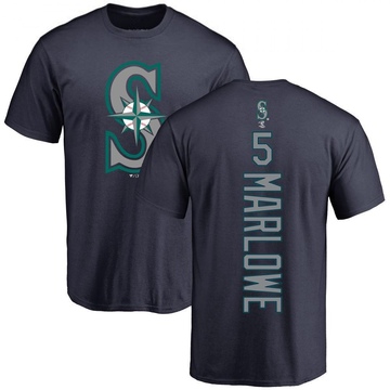 Men's Seattle Mariners Cade Marlowe ＃5 Backer T-Shirt - Navy