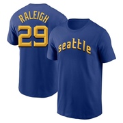 Men's Seattle Mariners Cal Raleigh ＃29 2023 City Connect Name & Number T-Shirt - Royal