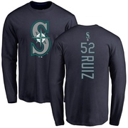 Men's Seattle Mariners Carlos Ruiz ＃52 Backer Long Sleeve T-Shirt - Navy