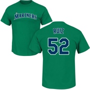 Men's Seattle Mariners Carlos Ruiz ＃52 Roster Name & Number T-Shirt - Green