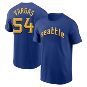 Men's Seattle Mariners Carlos Vargas ＃54 2023 City Connect Name & Number T-Shirt - Royal