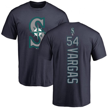 Men's Seattle Mariners Carlos Vargas ＃54 Backer T-Shirt - Navy