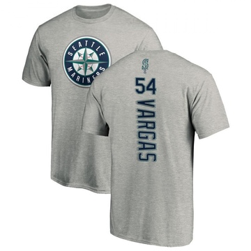 Men's Seattle Mariners Carlos Vargas ＃54 Backer T-Shirt Ash