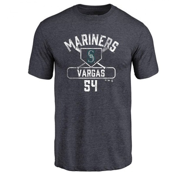 Men's Seattle Mariners Carlos Vargas ＃54 Base Runner T-Shirt - Navy