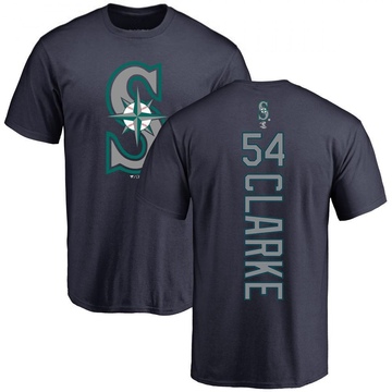 Men's Seattle Mariners Chris Clarke ＃54 Backer T-Shirt - Navy