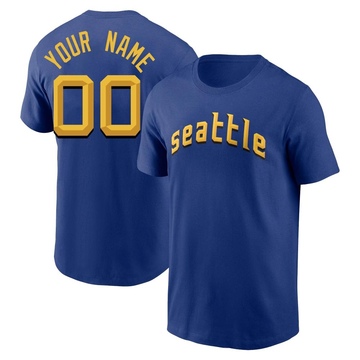 Men's Seattle Mariners Custom ＃00 2023 City Connect Name & Number T-Shirt - Royal