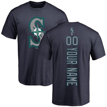 Men's Seattle Mariners Custom ＃00 Backer T-Shirt - Navy