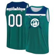 Men's Seattle Mariners Custom ＃00 Legend Baseball Tank Top - Aqua/Blue