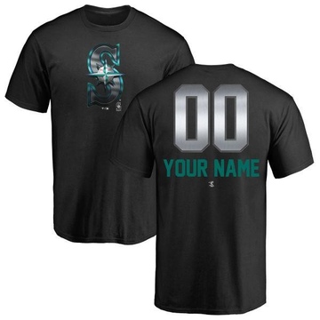 Men's Seattle Mariners Custom ＃00 Midnight Mascot T-Shirt - Black