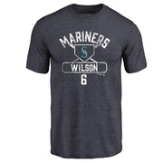 Men's Seattle Mariners Dan Wilson ＃6 Base Runner T-Shirt - Navy