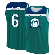 Men's Seattle Mariners Dan Wilson ＃6 Legend Baseball Tank Top - Aqua/Blue