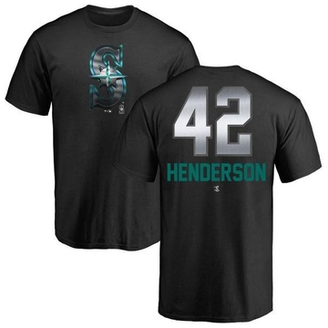 Men's Seattle Mariners Dave Henderson ＃42 Midnight Mascot T-Shirt - Black