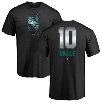 Men's Seattle Mariners Dave Valle ＃10 Midnight Mascot T-Shirt - Black