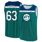 Men's Seattle Mariners Diego Castillo ＃63 Legend Baseball Tank Top - Aqua/Blue