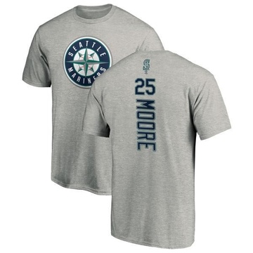 Men's Seattle Mariners Dylan Moore ＃25 Backer T-Shirt Ash