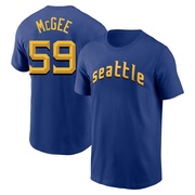 Men's Seattle Mariners Easton McGee ＃59 2023 City Connect Name & Number T-Shirt - Royal