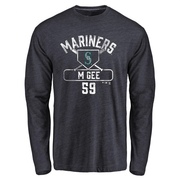 Men's Seattle Mariners Easton McGee ＃59 Base Runner Long Sleeve T-Shirt - Navy